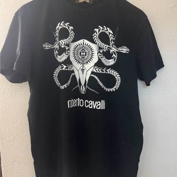 Roberto Cavalli Black and White Graphic Tee - Picture 1 of 2